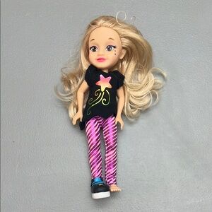 Stylish like Nastya Doll with Blonde Hair and Pink Striped Pants- no package